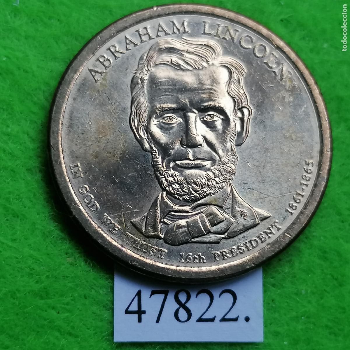 Monedas antiguas de Am&eacute;rica: Estados Unidos Am&eacute;rica, 1 dolar 2010 D, Abraham Lincoln, USA