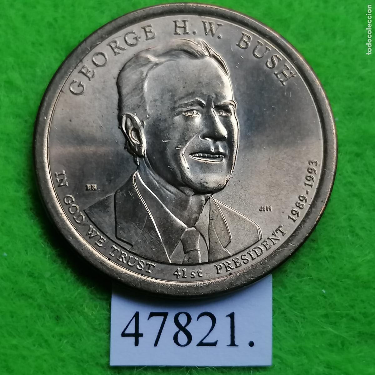 Monedas antiguas de Am&eacute;rica: Estados Unidos Am&eacute;rica, 1 dolar 2020 D, George H. W. Bush, USA