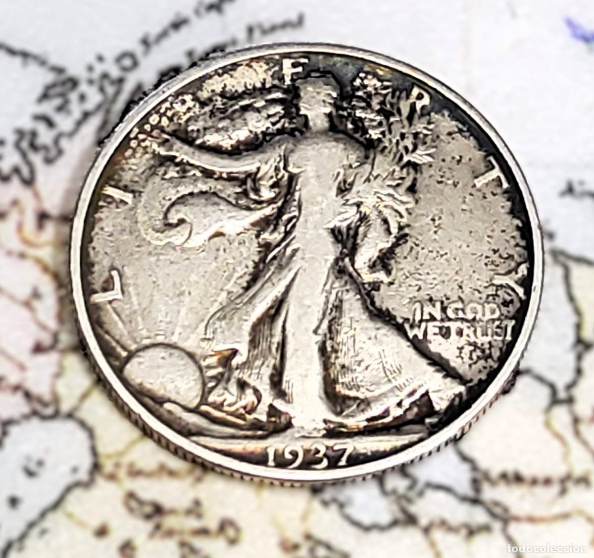 Monedas antiguas de Am&eacute;rica: 1/2 DOLAR DE PLATA DE ESTADOS UNIDOS DE 1937.MUY BUEN ESTADO DE CONSERVACI&Oacute;N.
