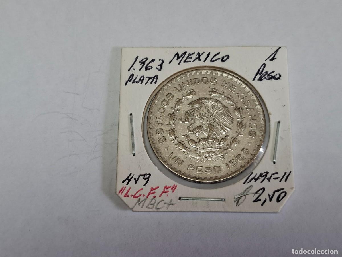 Monedas antiguas de Am&eacute;rica: 1 PESO de PLATA de 1963 KM 459 MEXICO en MBC+