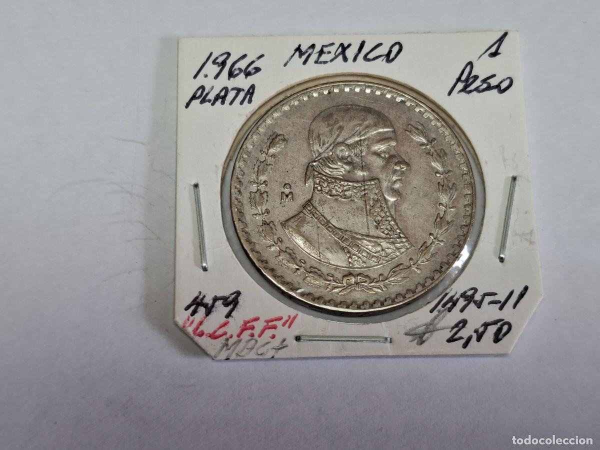 Monedas antiguas de Am&eacute;rica: 1 PESO de PLATA de 1966 KM 459 MEXICO en MBC+