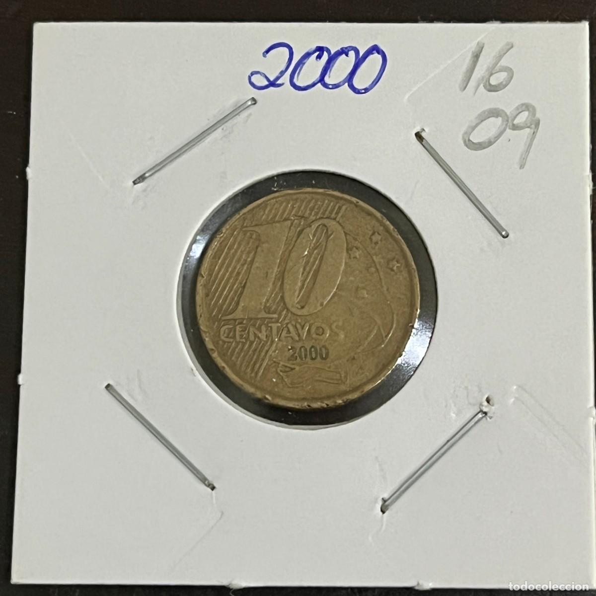 Monedas antiguas de Am&eacute;rica: Brazil Coin 10 Centavos 2000 - Brass plated Steel - KM# 649 - i1609