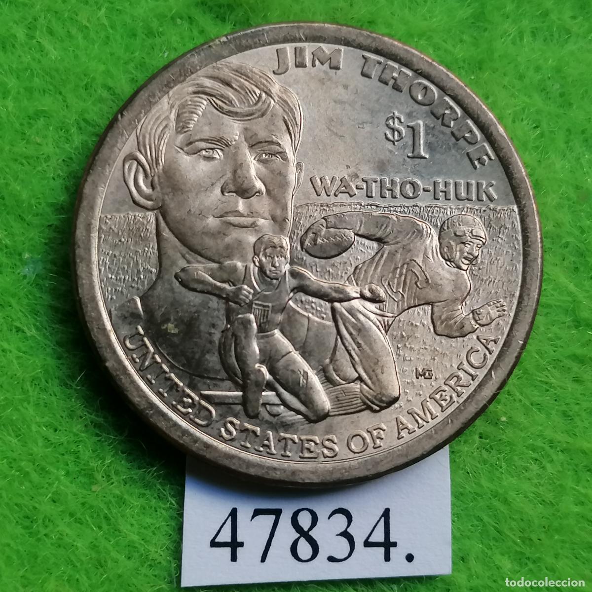Monedas antiguas de Am&eacute;rica: Estados Unidos Am&eacute;rica, 1 dolar Sacagawea 2018, Jim Thorpe, USA