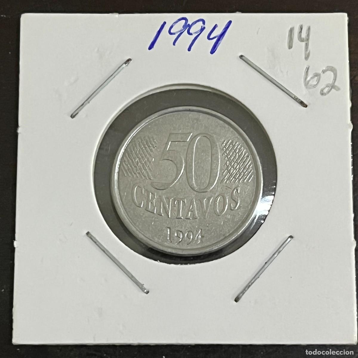 Monedas antiguas de Am&eacute;rica: Coin 50 Centavos 1994 Brazil - Stainless Steel - KM# 635 - i1462