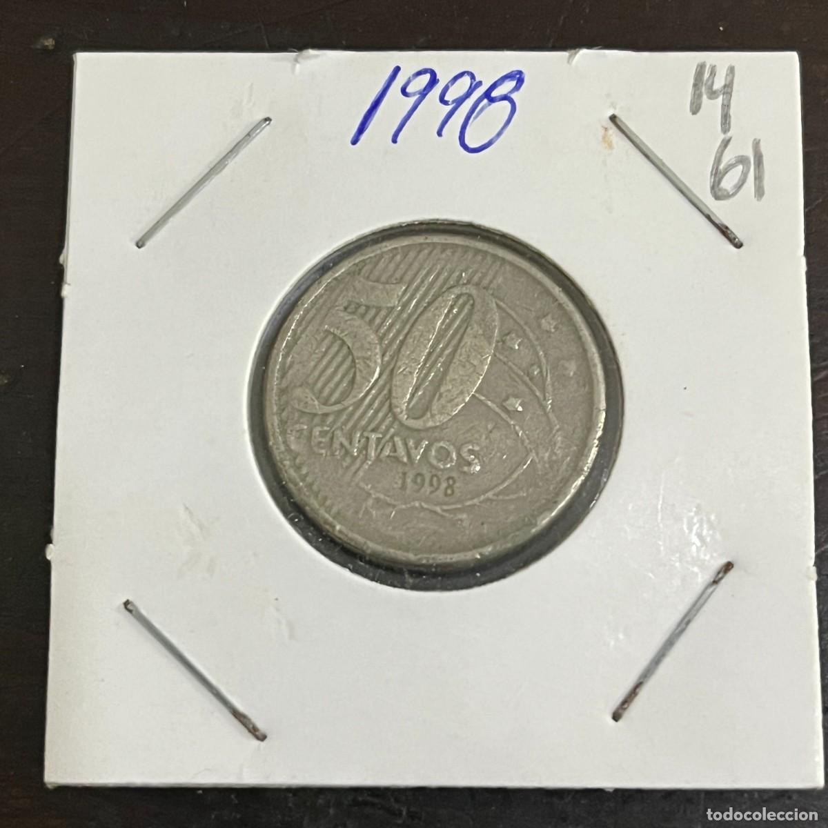 Monedas antiguas de Am&eacute;rica: Brazil Coin 50 Centavos 1998 - Copper-Nickel - KM# 651 - i1461