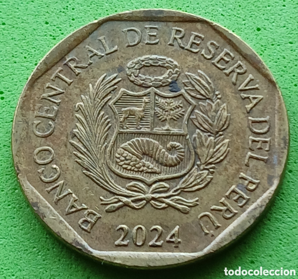 Monedas antiguas de Am&eacute;rica: Per&uacute; 20 c&eacute;ntimos 2024 km#306.4 poco com&uacute;n