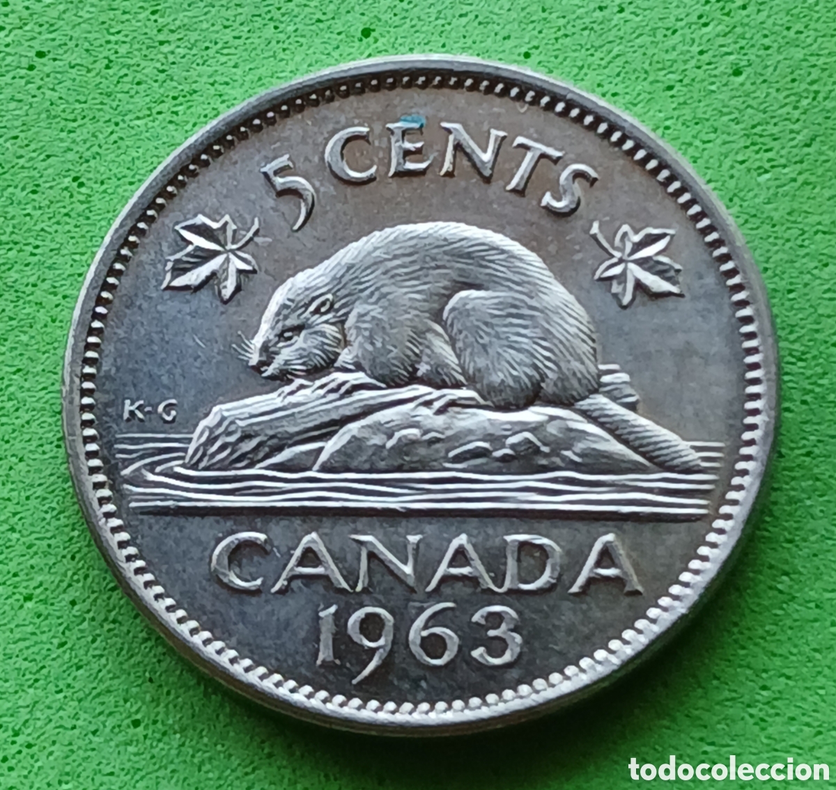 Monedas antiguas de Am&eacute;rica: Canad&aacute; 5 cents 1963 km#57
