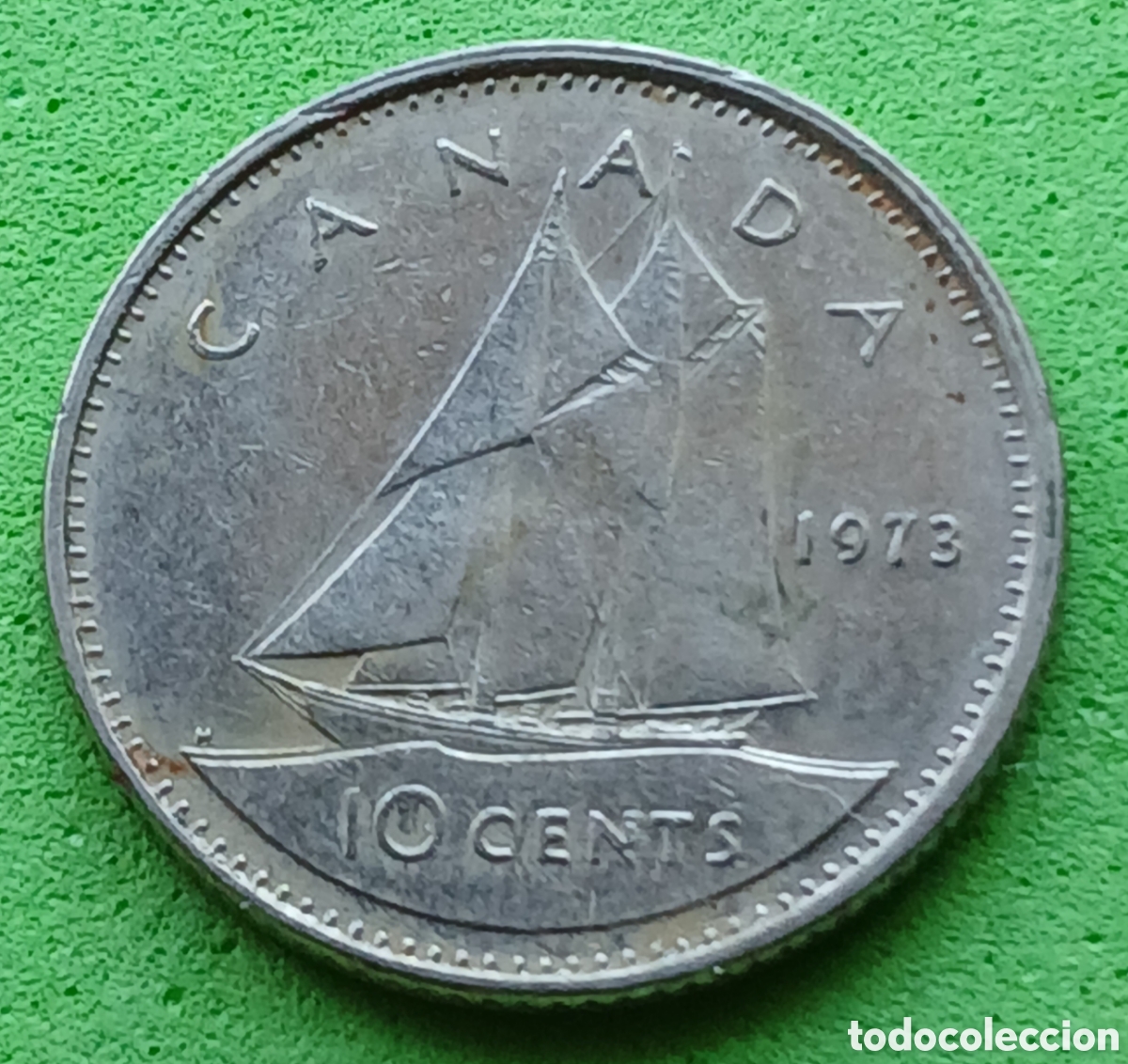 Monedas antiguas de Am&eacute;rica: Canad&aacute; 10 cents 1973 km#77