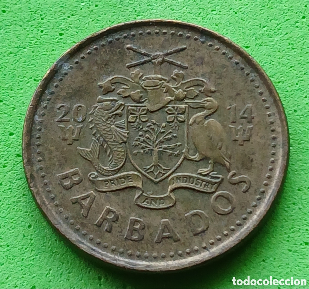 Monedas antiguas de Am&eacute;rica: Barbados 5 cents 2014 km#11a