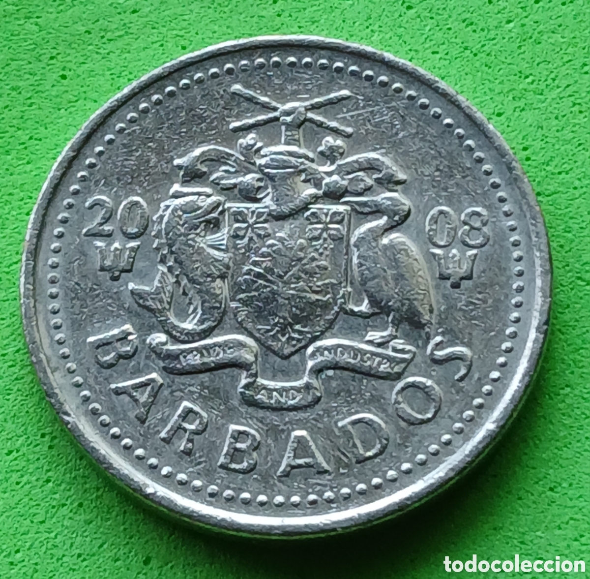 Monedas antiguas de Am&eacute;rica: Barbados 25 cents 2008 km#13a