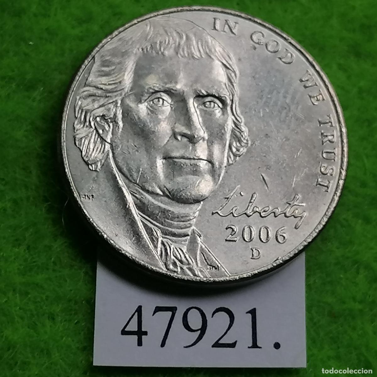 Monedas antiguas de Am&eacute;rica: Estados Unidos de America, 5 c&eacute;ntimos, 2006 D, centavos, USA