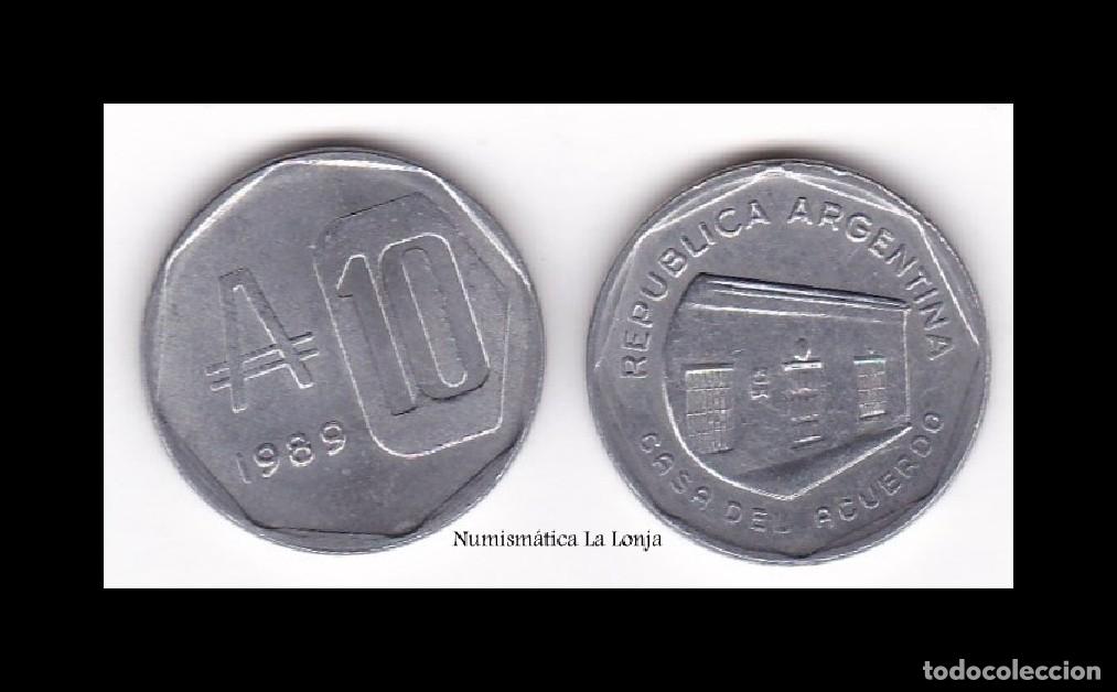 Monedas antiguas de Am&eacute;rica: Argentina 10 Australes 1989 Km 102 Sc Unc