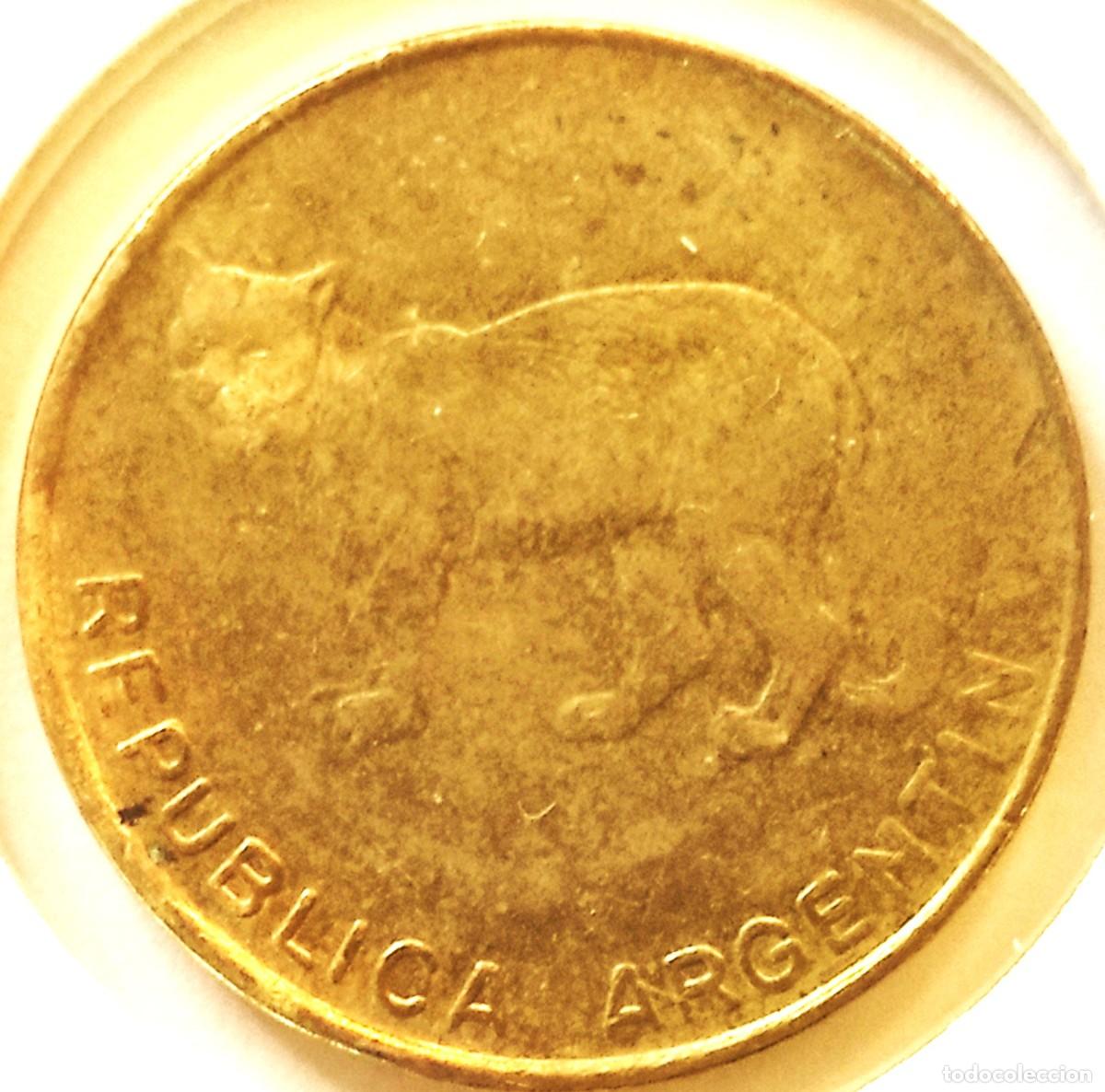 Monedas antiguas de Am&eacute;rica: ARGENTINA (1985-1991) - 5 CENTAVOS 1985 - AUSTRAL - PUMA - C - 5 GR. LATON - DIAMETRO 23,10 mm
