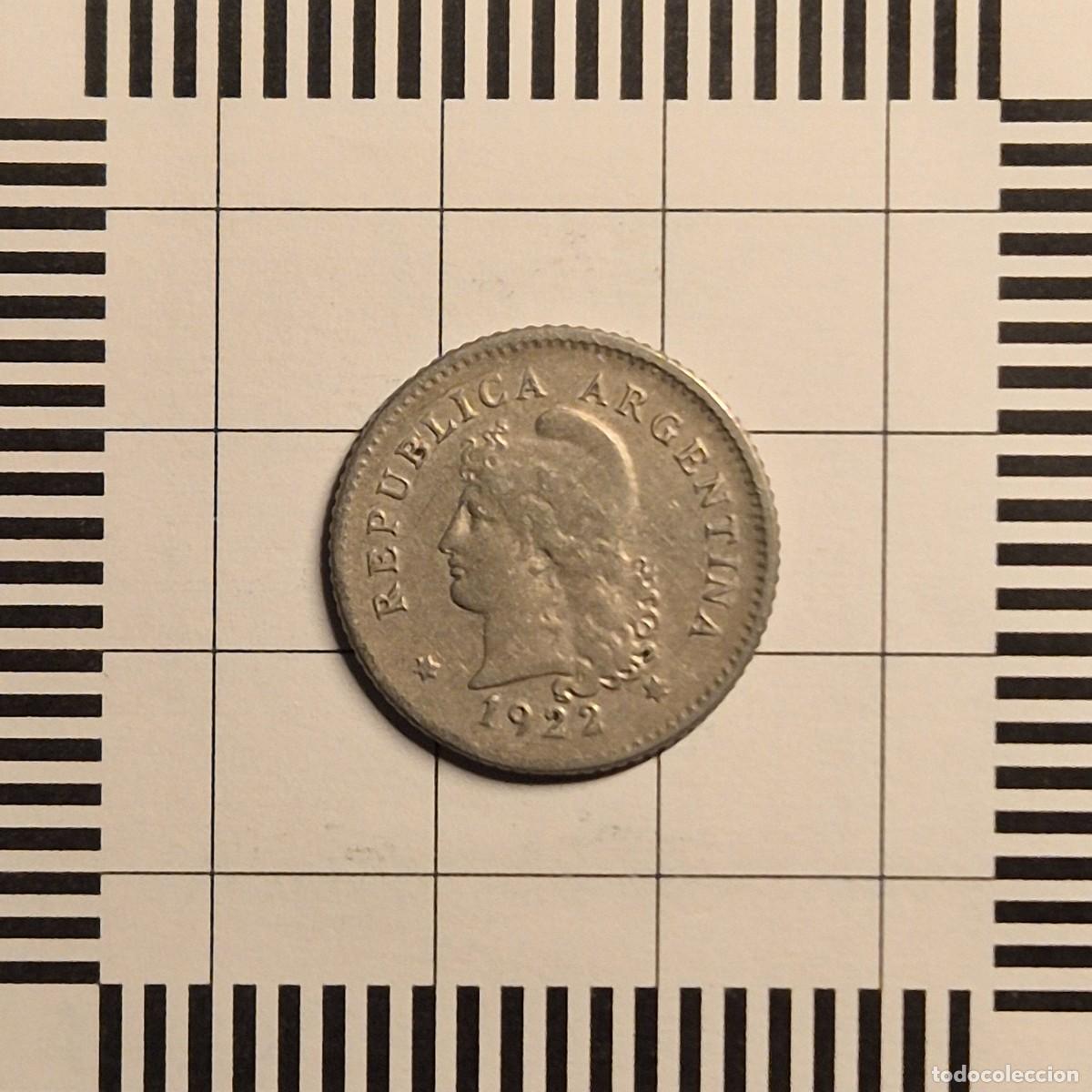 Monedas antiguas de Am&eacute;rica: 10 CENTAVOS, ARGENTINA. 1922. (KM#35).