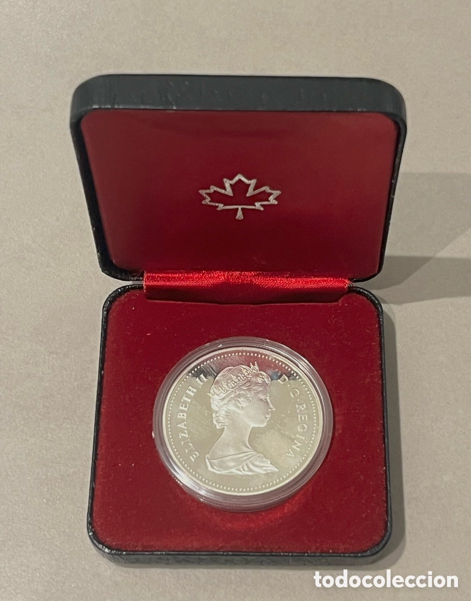 Monedas antiguas de Am&eacute;rica: MONEDA DE CANADA: DOLAR 1982 - PLATA - 100 ANIVERSARIO CIUDAD REGINA - CON CAJA