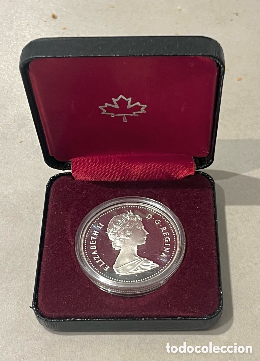 Monedas antiguas de Am&eacute;rica: MONEDA DE CANADA: DOLAR 1982 - PLATA - 100 ANIVERSARIO CIUDAD REGINA - CON CAJA