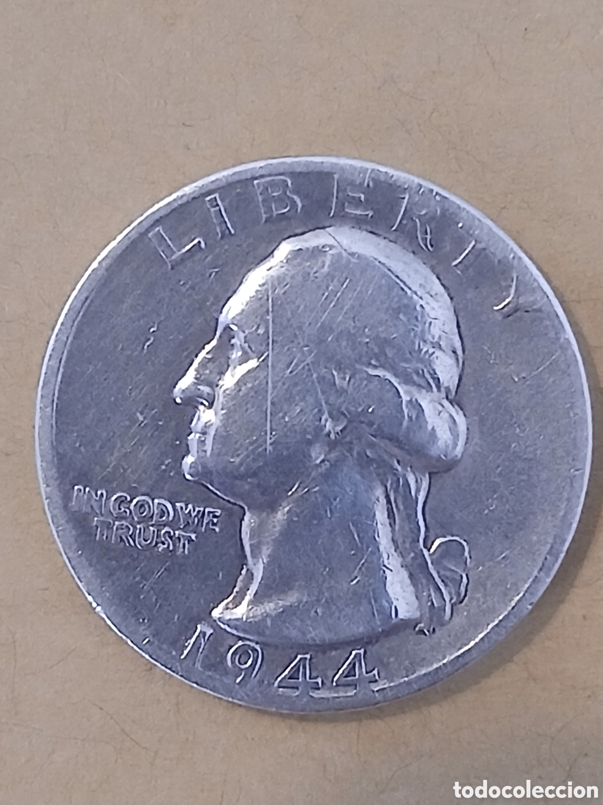 Monedas antiguas de Am&eacute;rica: PLATA.Cuarto de D&oacute;lar Washington - 1944