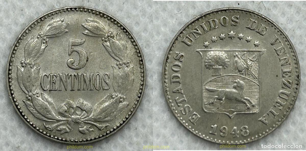 Moedas antigas da Am&eacute;rica: 3779 VENEZUELA 1948 5