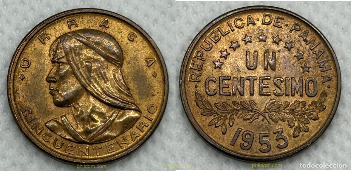 Moedas antigas da Am&eacute;rica: 3729 PANAMA 1953 PANAMA 1 CENTESIMO 1953
