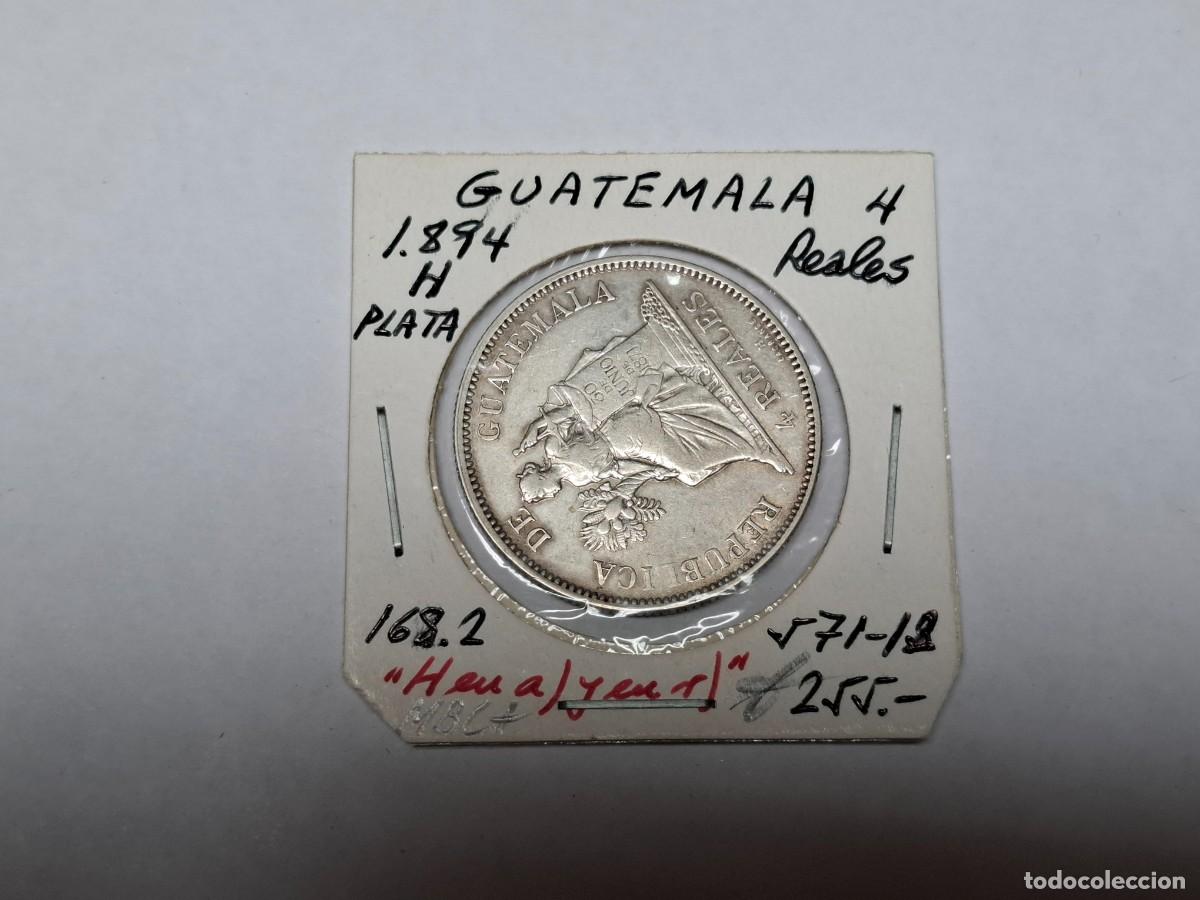 Monedas antiguas de Am&eacute;rica: 4 de REALES de PLATA de 1894 H KM 168.2 GUATEMALA en MBC+
