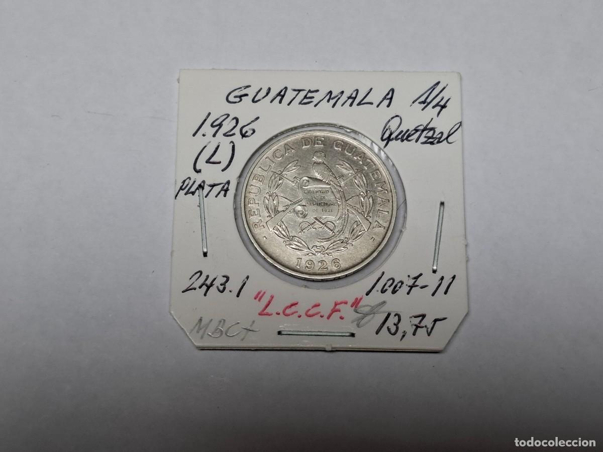 Monedas antiguas de Am&eacute;rica: 1/4 de QUETZAL de PLATA de 1926 L KM 243.1 GUATEMALA en MBC+