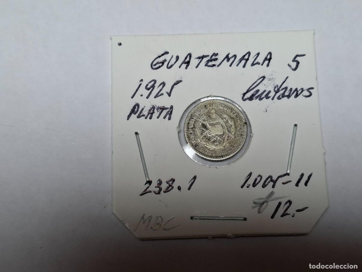 Monedas antiguas de Am&eacute;rica: 5 CENTAVOS de PLATA de 1925 KM 238.1 GUATEMALA en MBC