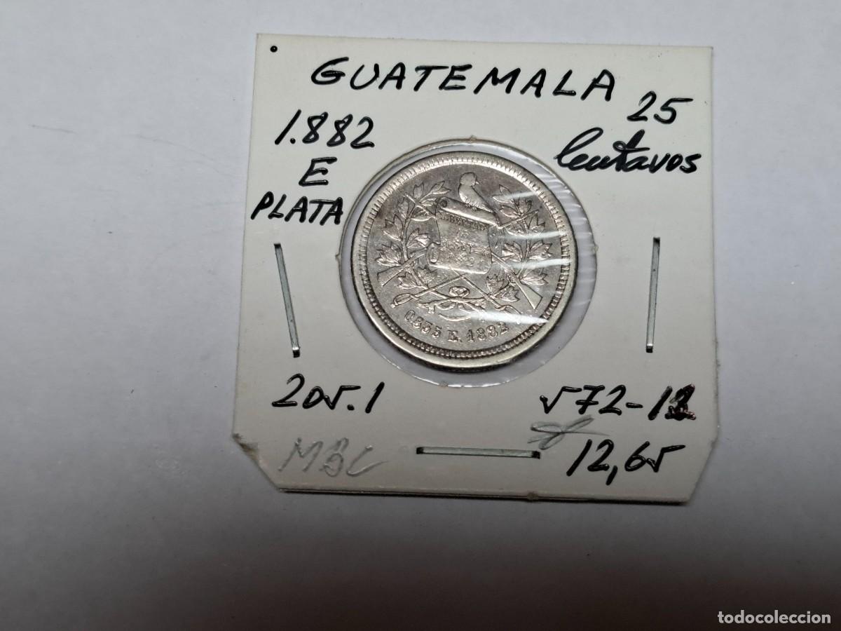 Monedas antiguas de Am&eacute;rica: 25 CENTAVOS de PLATA de 1882 E KM 205.1 GUATEMALA en MBC