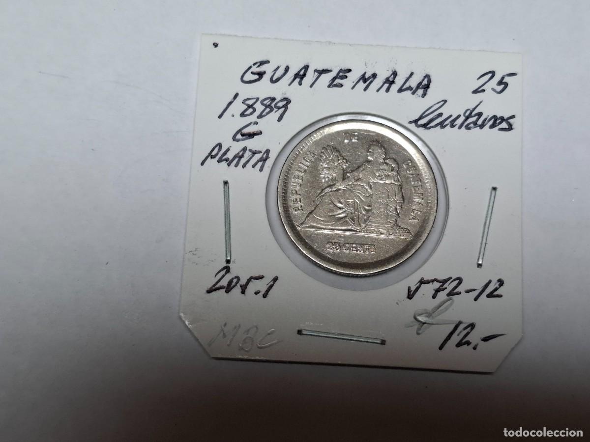 Monedas antiguas de Am&eacute;rica: 25 CENTAVOS de PLATA de 1889 G KM 205.1 GUATEMALA en MBC