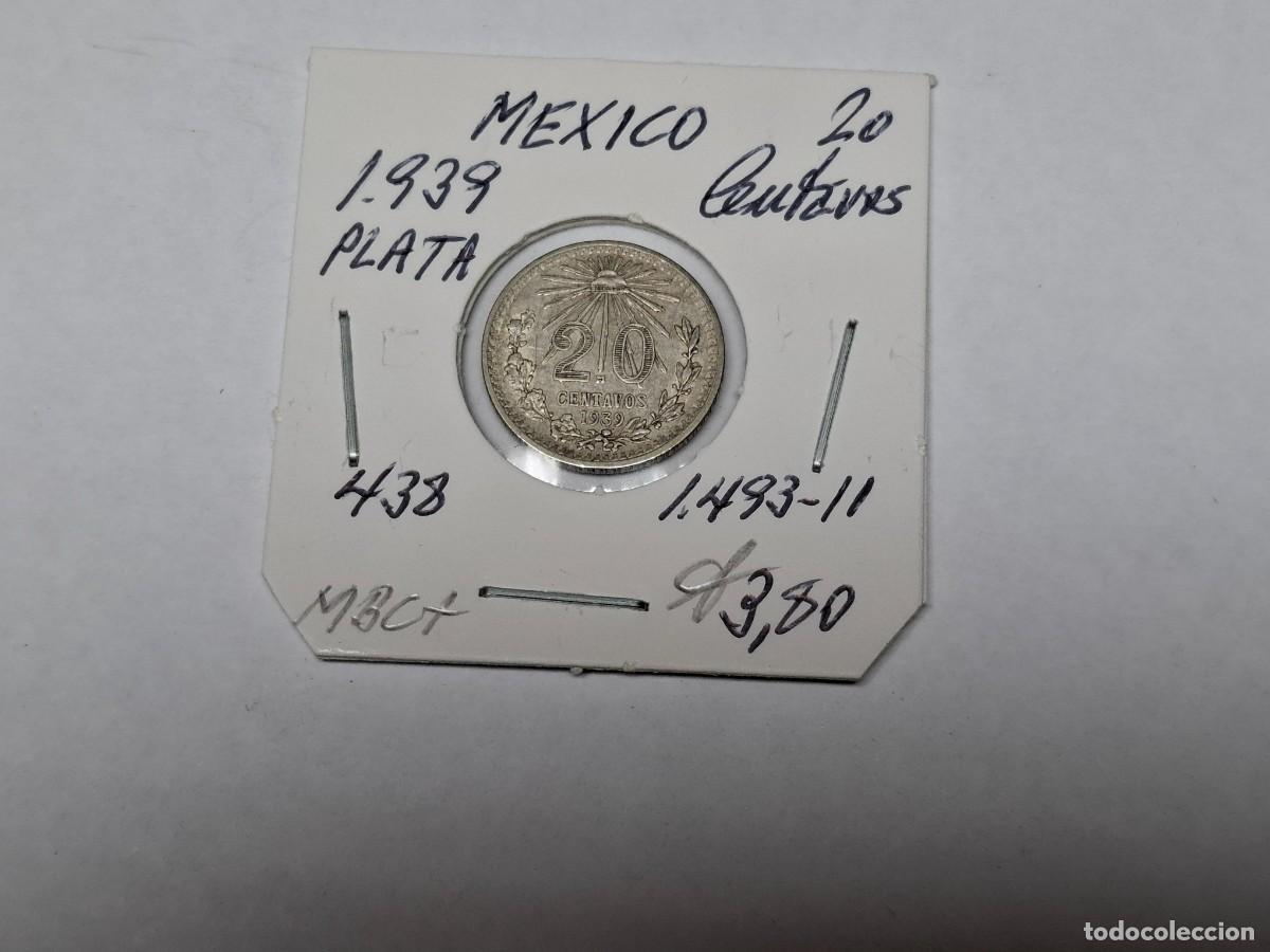 Monedas antiguas de Am&eacute;rica: 20 CENTAVOS de PLATA de 1939 KM 438 MEXICO en MBC+