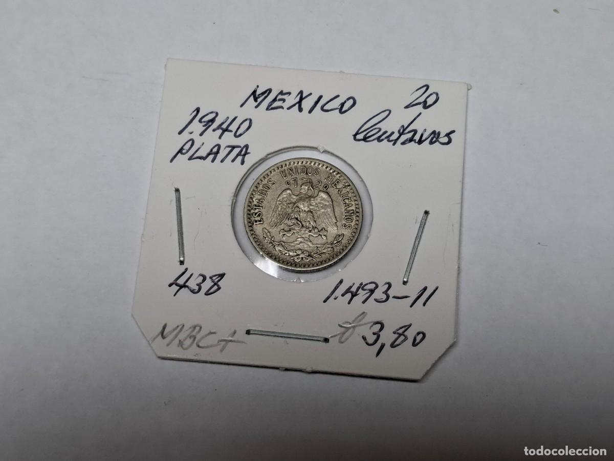 Monedas antiguas de Am&eacute;rica: 20 CENTAVOS de PLATA de 1940 KM 438 MEXICO en MBC+