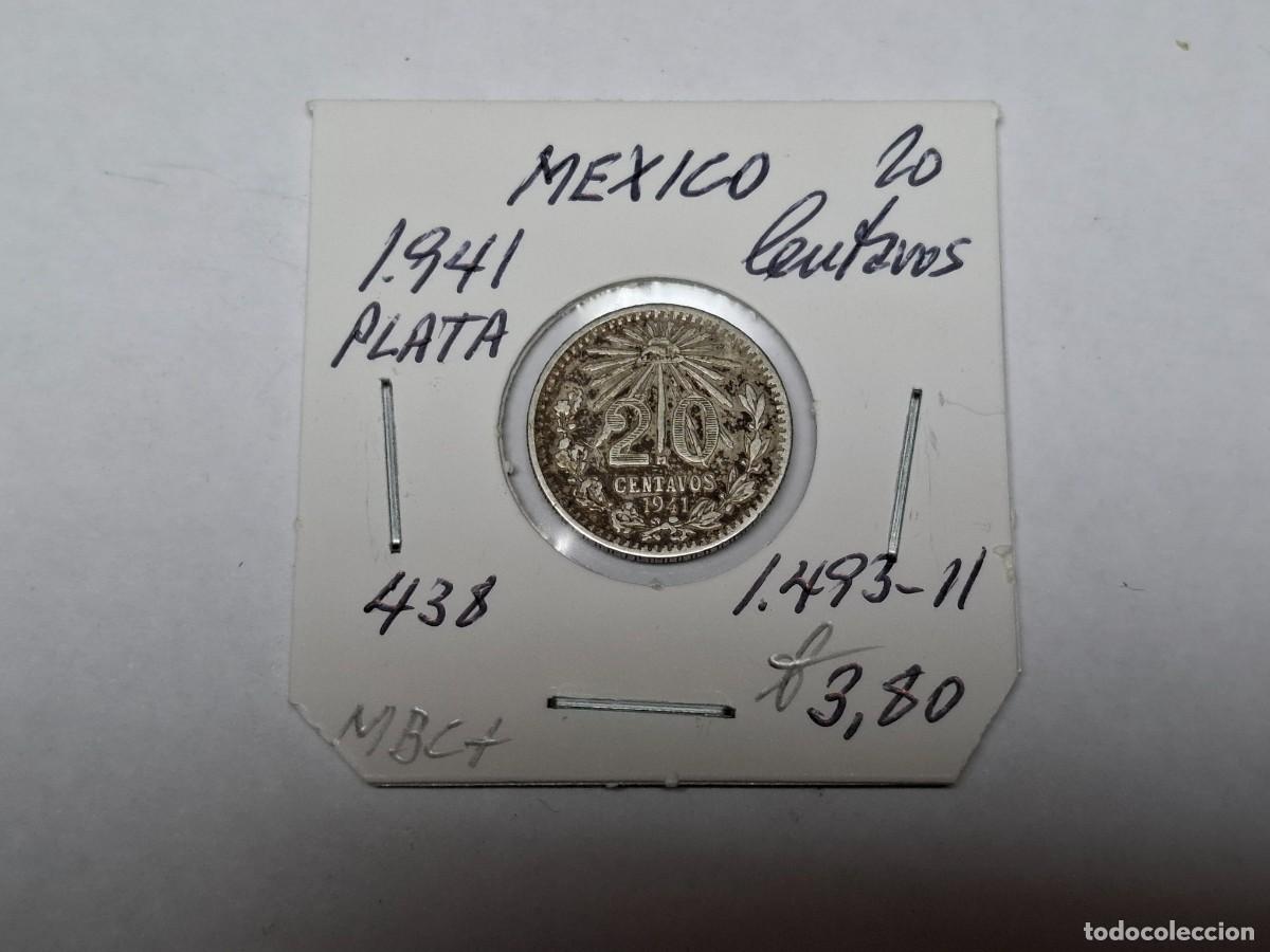 Monedas antiguas de Am&eacute;rica: 20 CENTAVOS de PLATA de 1941 KM 438 MEXICO en MBC+