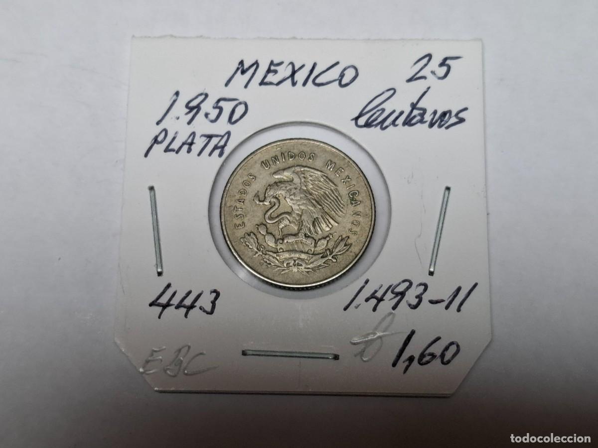 Monedas antiguas de Am&eacute;rica: 25 CENTAVOS de PLATA de 1950 KM 443 MEXICO en EBC