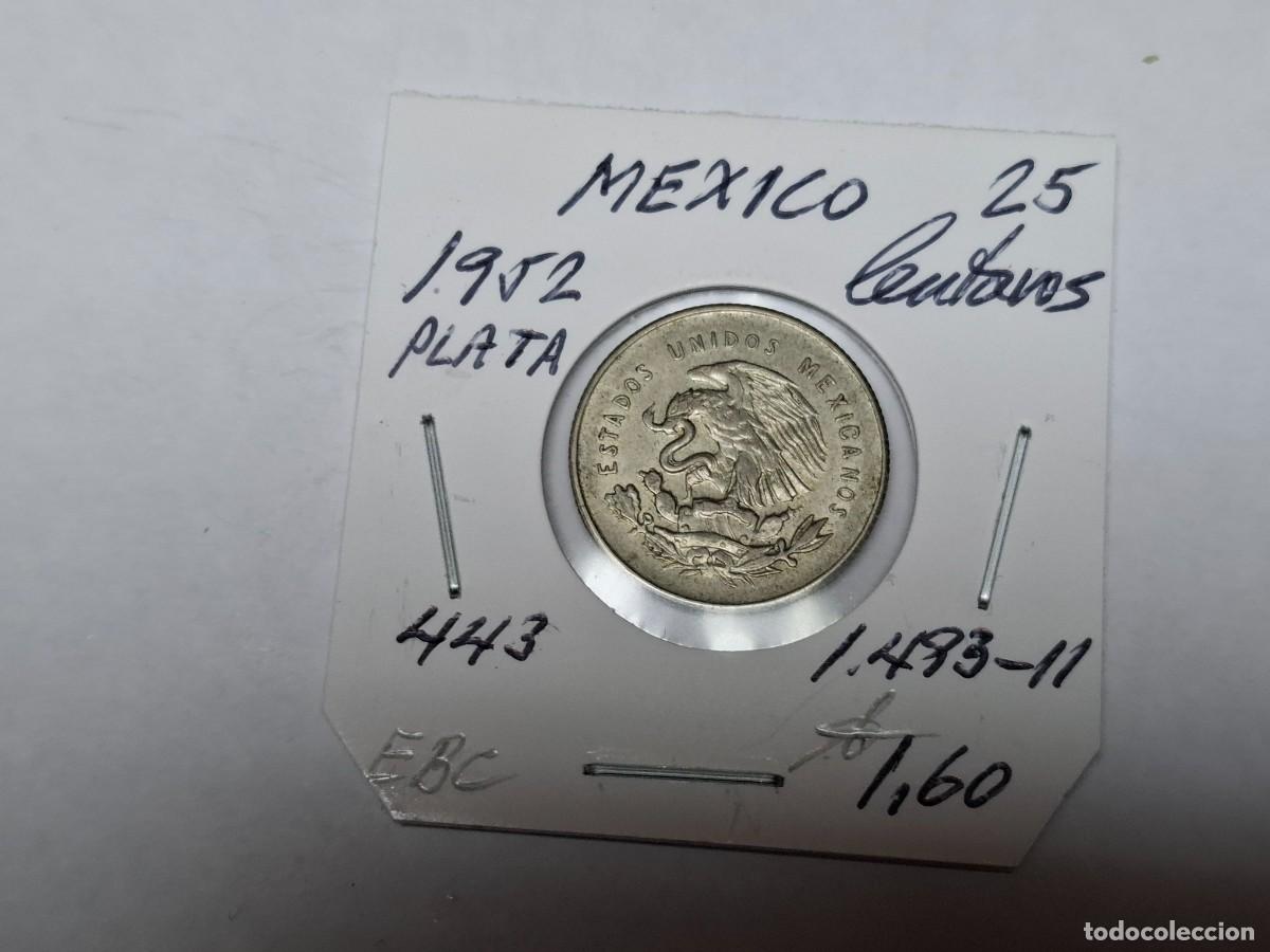 Monedas antiguas de Am&eacute;rica: 25 CENTAVOS de PLATA de 1952 KM 443 MEXICO en EBC