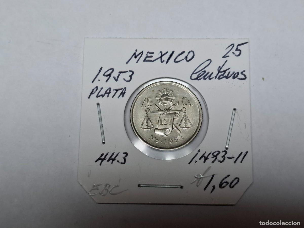 Monedas antiguas de Am&eacute;rica: 25 CENTAVOS de PLATA de 1953 KM 443 MEXICO en EBC