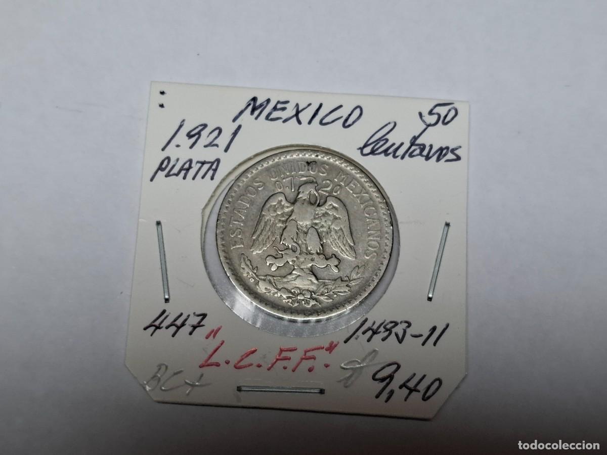 Monedas antiguas de Am&eacute;rica: 50 CENTAVOS de PLATA de 1921 KM 447 MEXICO en BC+