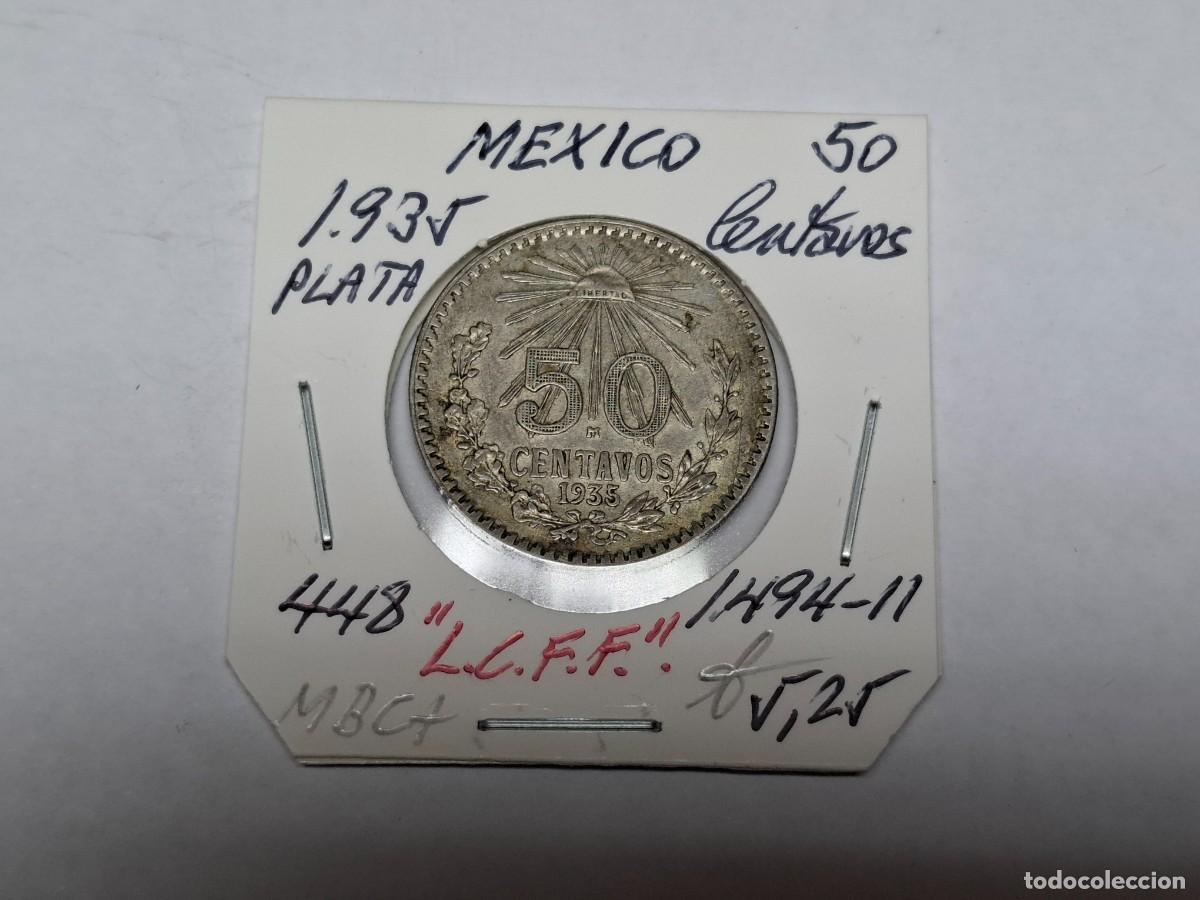 Monedas antiguas de Am&eacute;rica: 50 CENTAVOS de PLATA de 1935 KM 448 MEXICO en MBC+