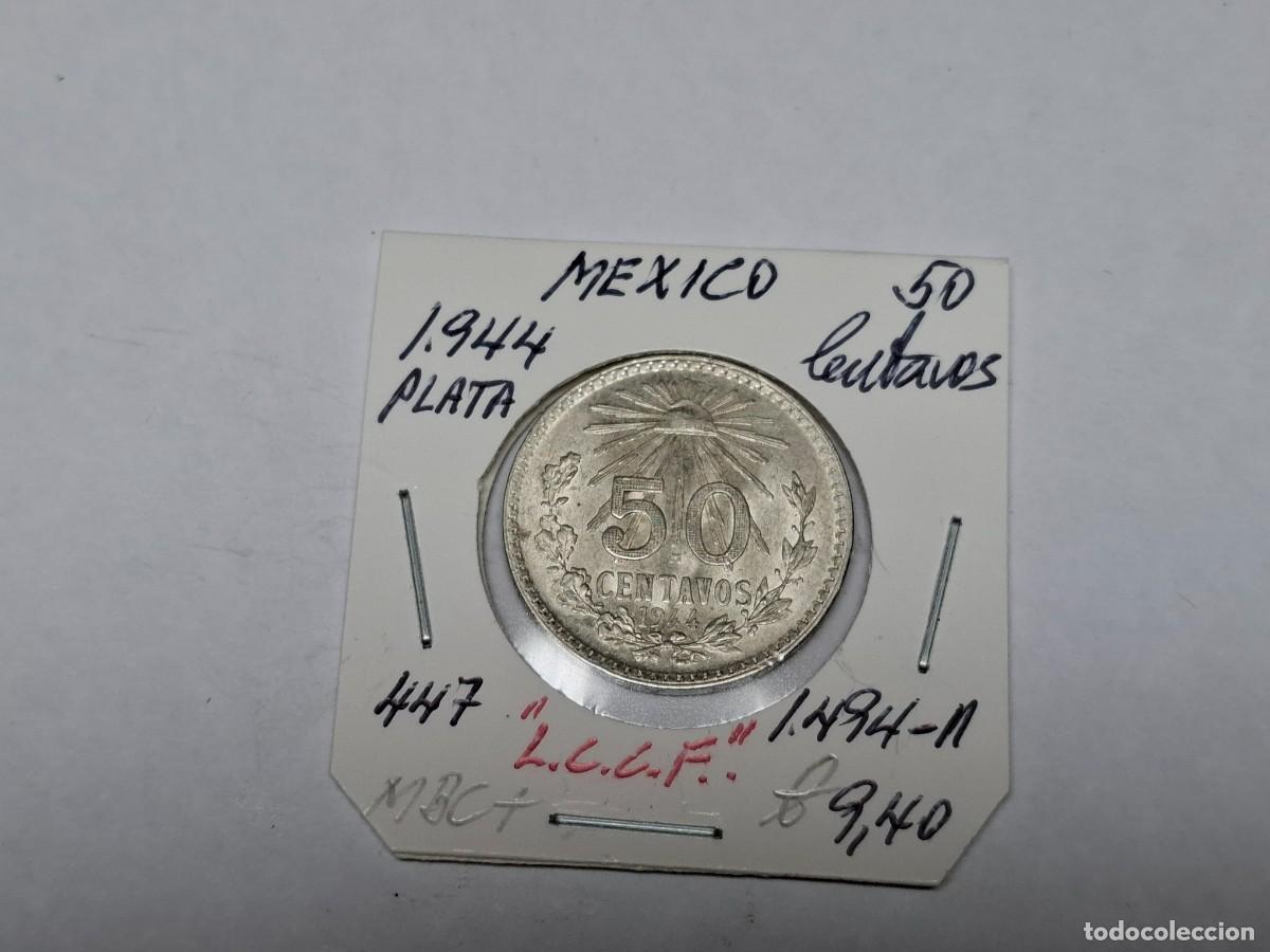 Monedas antiguas de Am&eacute;rica: 50 CENTAVOS de PLATA de 1944 KM 447 MEXICO en MBC+