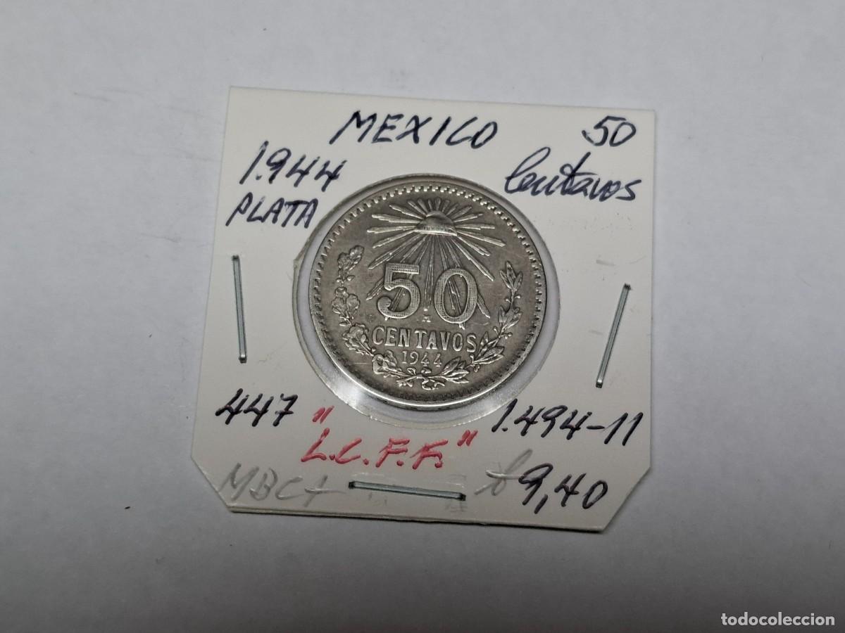 Monedas antiguas de Am&eacute;rica: 50 CENTAVOS de PLATA de 1944 KM 447 MEXICO en MBC+