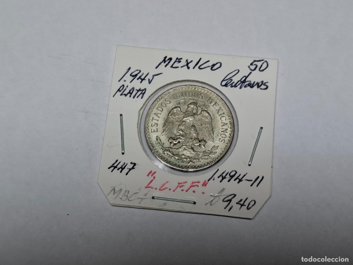 Monedas antiguas de Am&eacute;rica: 50 CENTAVOS de PLATA de 1945 KM 447 MEXICO en MBC+