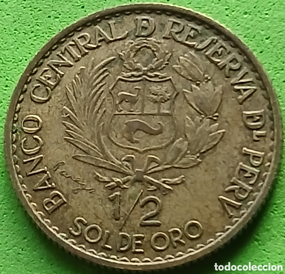 Monedas antiguas de Am&eacute;rica: Per&uacute; &frac12; sol de oro 1965 km#239 Casa de la Moneda de Lima