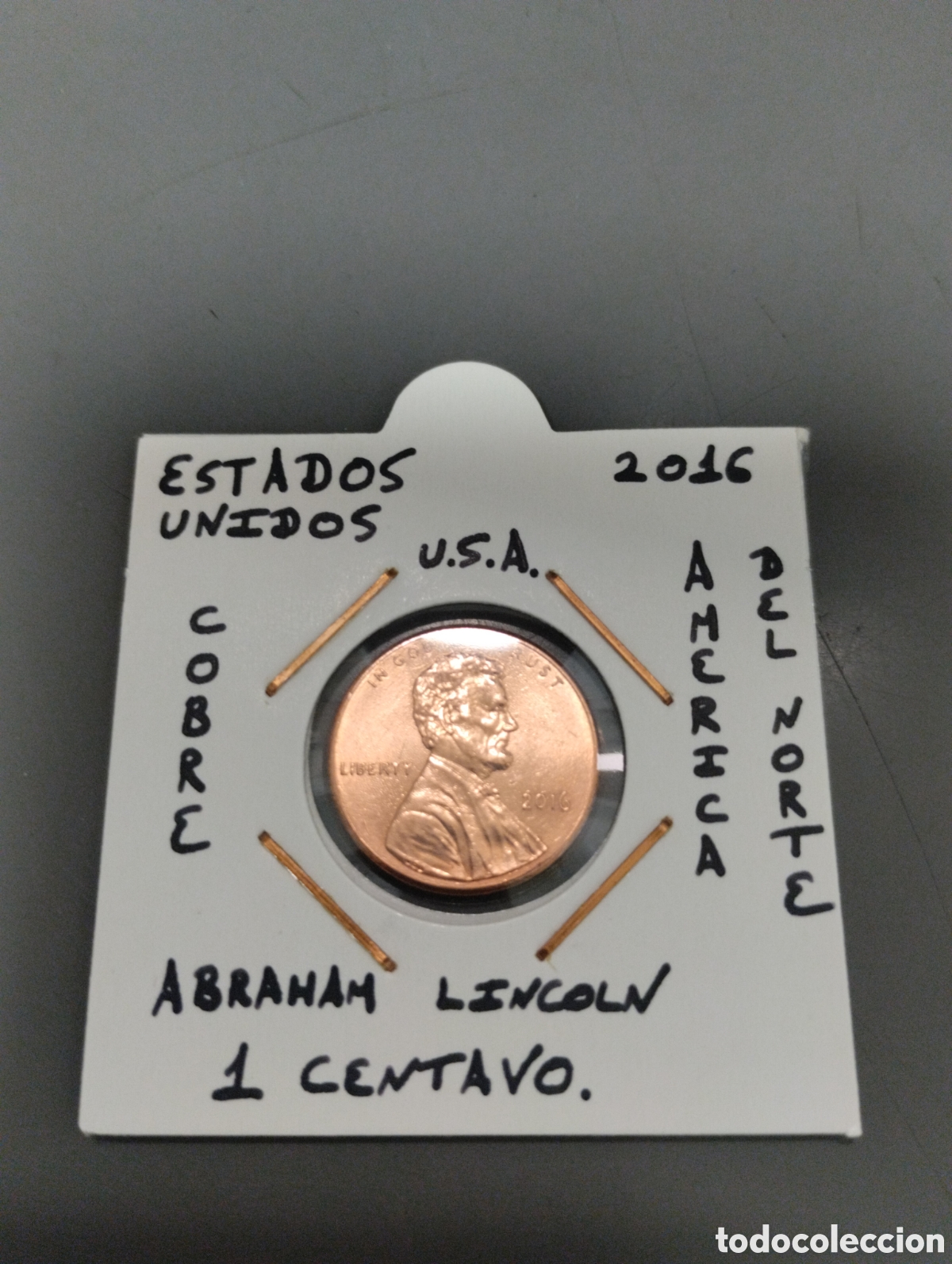 Monedas antiguas de Am&eacute;rica: Moneda 1 centavo usa a&ntilde;o 2016 ebc encartonada