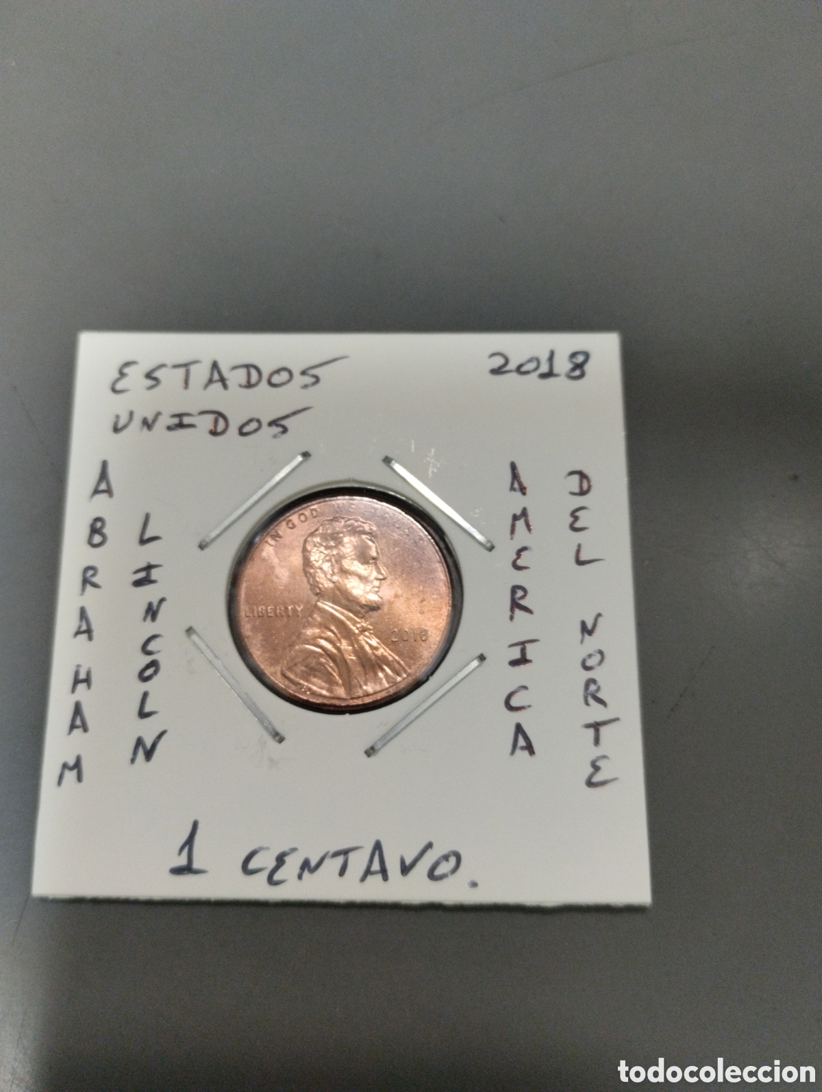 Monedas antiguas de Am&eacute;rica: Moneda 1 centavo usa a&ntilde;o 2018 mbc encartonada