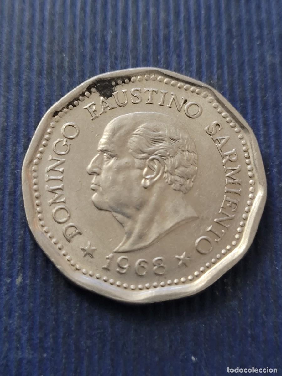 Monedas antiguas de Am&eacute;rica: Moneda 25 pesos 1968 80 aniversario de la muerte de Domingo Faustino Sarmiento Argentina