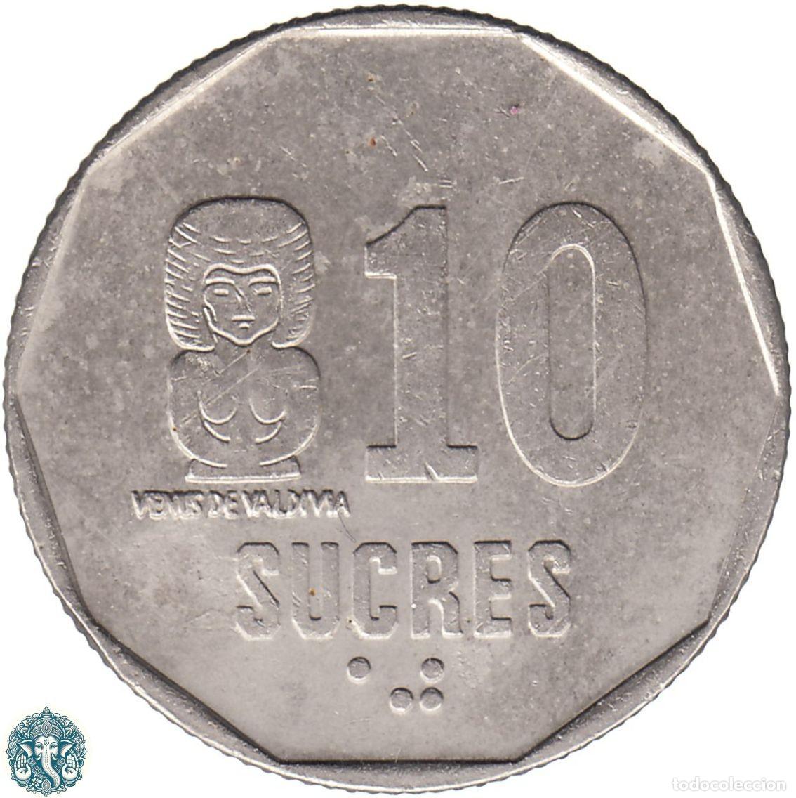 Monedas antiguas de Am&eacute;rica: ECUADOR 10 Sucres 1988 KM#92