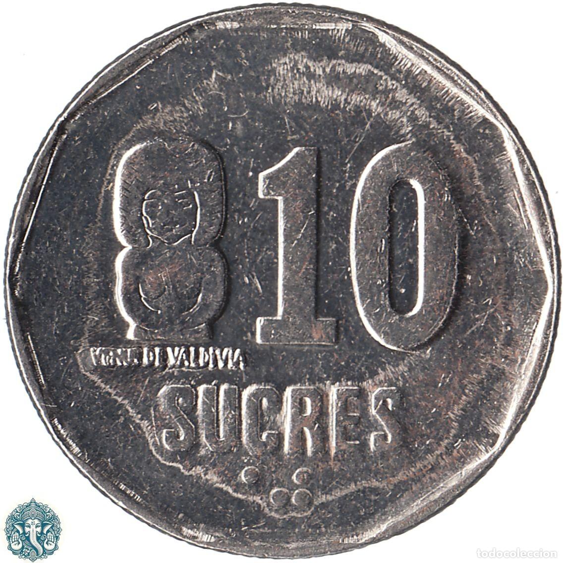 Monedas antiguas de Am&eacute;rica: ECUADOR 10 Sucres 1991 KM#92