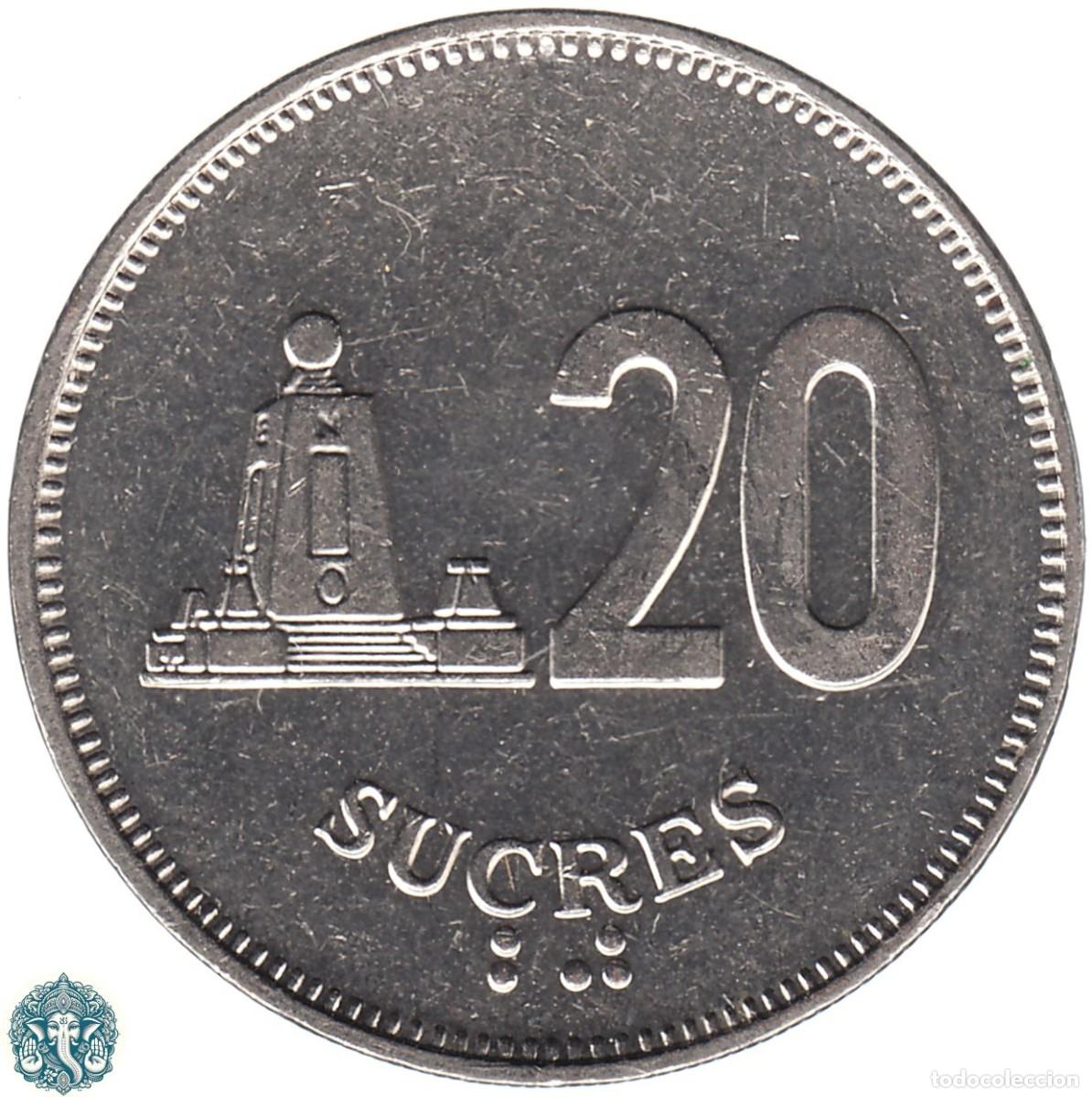 Monedas antiguas de Am&eacute;rica: ECUADOR 20 Sucres 1991 KM#94