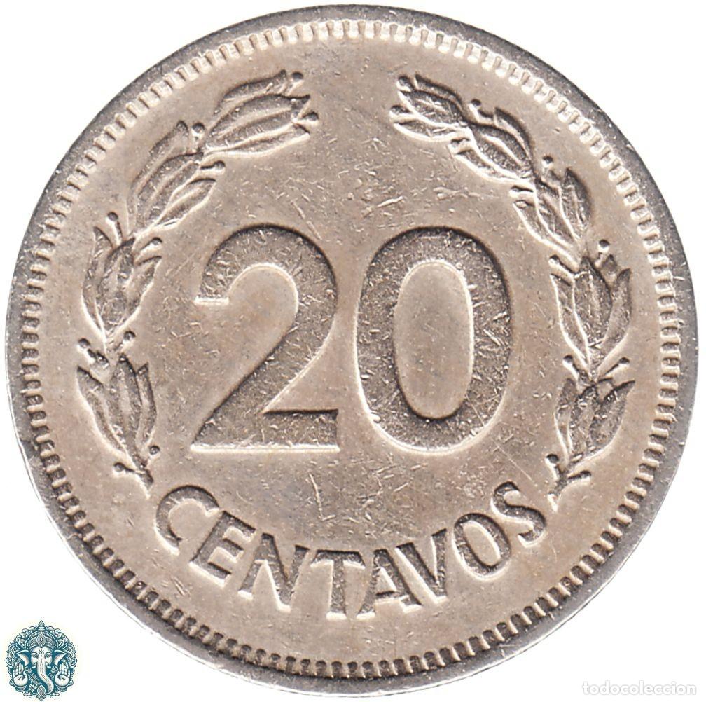 Monedas antiguas de Am&eacute;rica: ECUADOR 20 Centavos 1974 KM#77.2