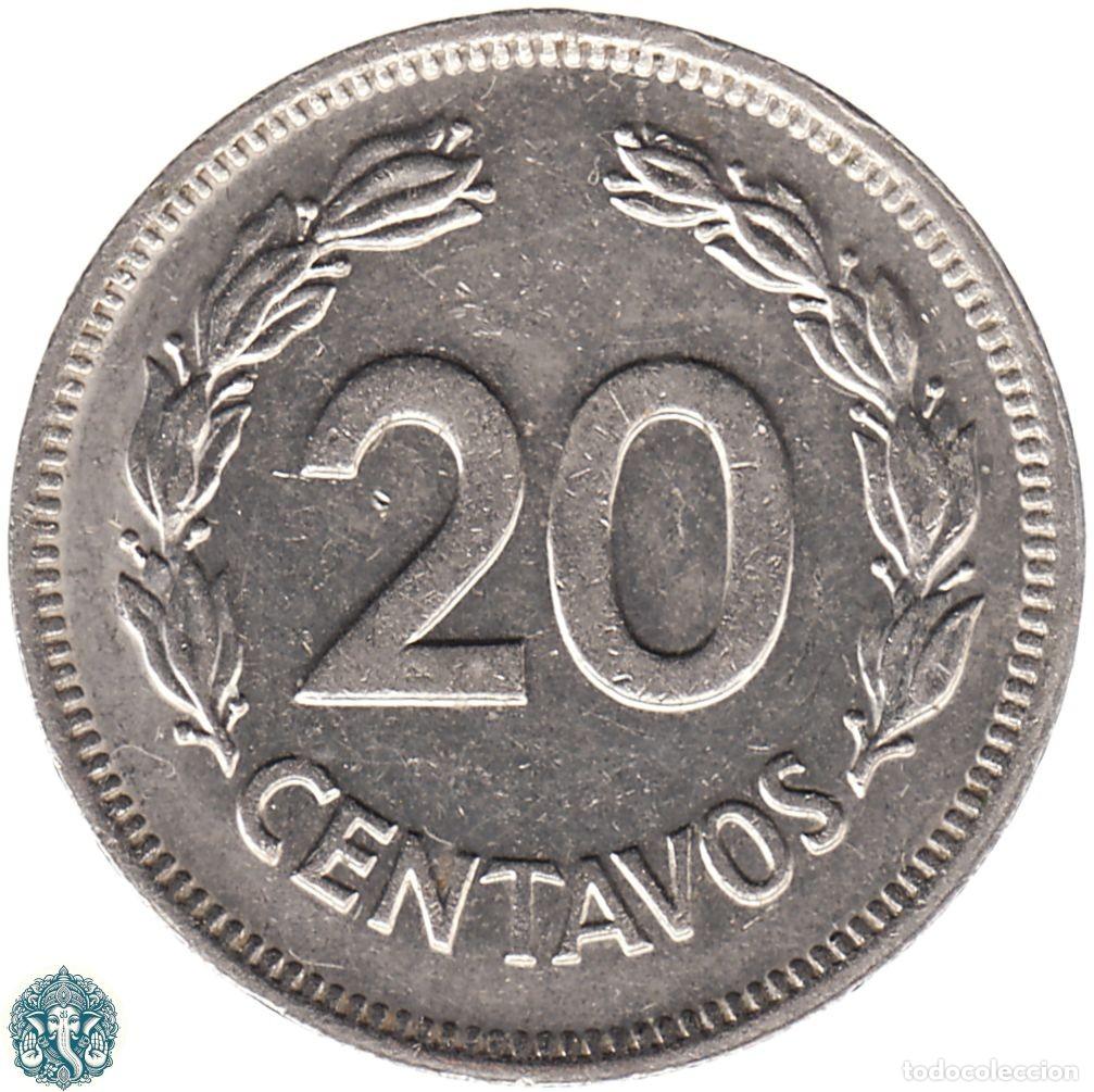 Monedas antiguas de Am&eacute;rica: ECUADOR 20 Centavos 1978 KM#77.2a - Foto 2