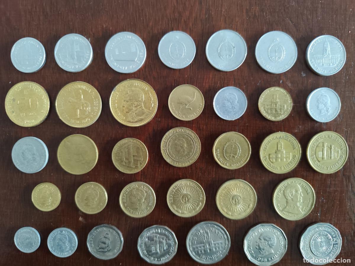 Monedas antiguas de Am&eacute;rica: Lote monedas argentinas de los 70 a los 90