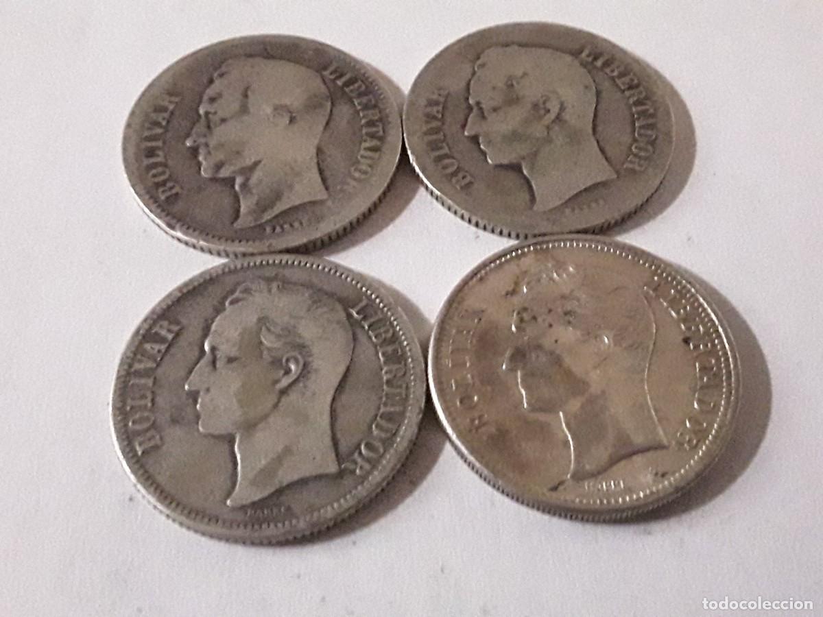 Monedas antiguas de Am&eacute;rica: VENEZUELA - LOTE 2 BOLIVARES DE PLATA A&Ntilde;O 1924 + 1929 + 1945 + 1960.